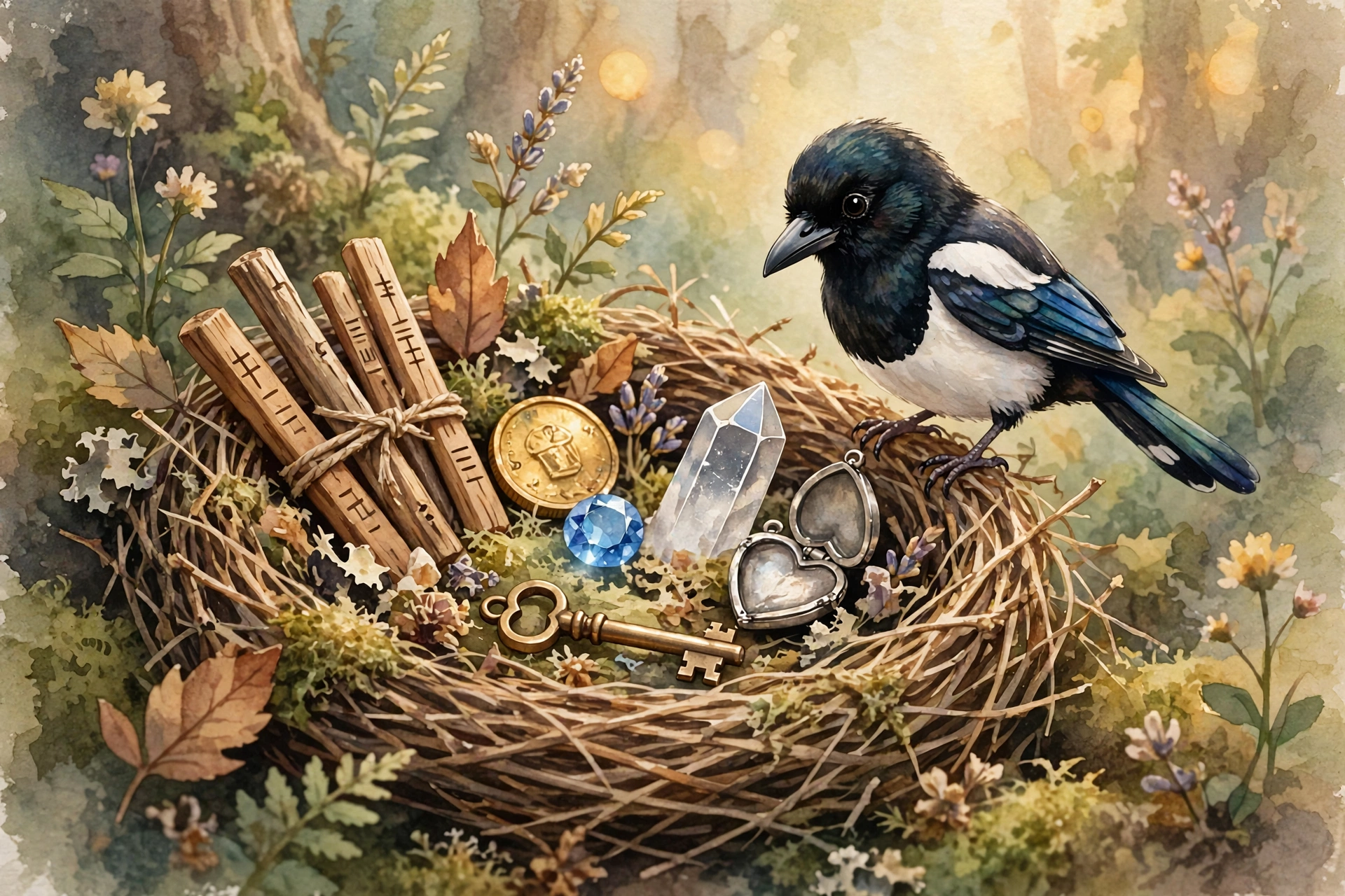 Tilda's nest with her kept treasures